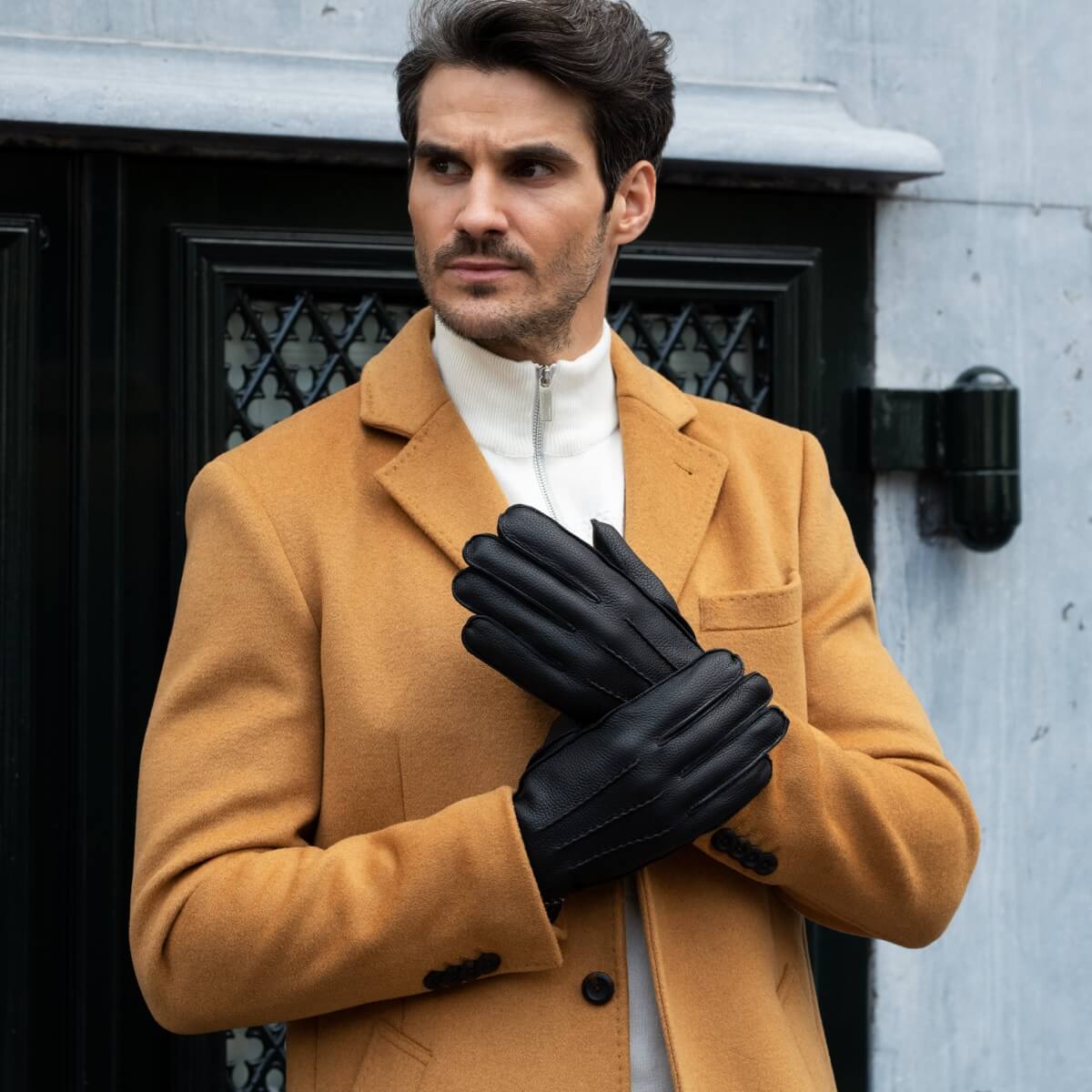 Charles – luxurious American deerskin leather gloves with warm cashmere lining - Schwartz & von Halen - EU - 7