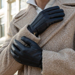 Hunter (black) – goatskin leather gloves with lambswool lining & touchscreen feature - Schwartz & von Halen - EU - 14