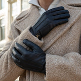 Hunter (black) – goatskin leather gloves with lambswool lining & touchscreen feature - Schwartz & von Halen - EU - 14