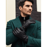 Harvey (black) - goatskin leather gloves with luxurious wool lining & touchscreen feature - Schwartz & von Halen - EU - 8