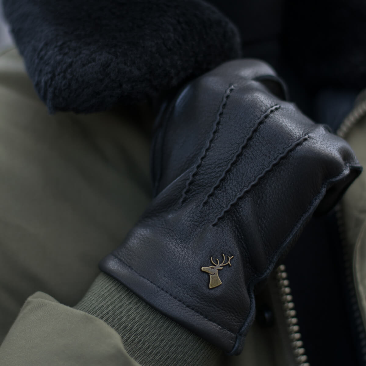 Charles – luxurious American deerskin leather gloves with warm cashmere lining - Schwartz & von Halen - EU - 10