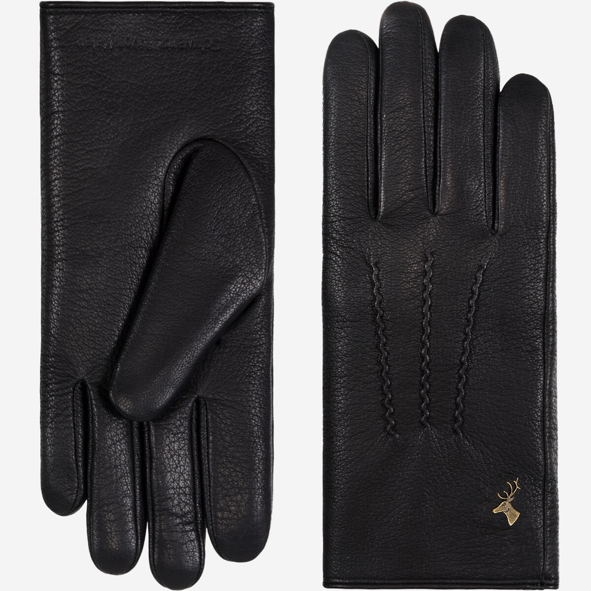 Alessandra (black) - goatskin leather gloves with lambswool lining & touchscreen feature - Schwartz & von Halen - EU - 2