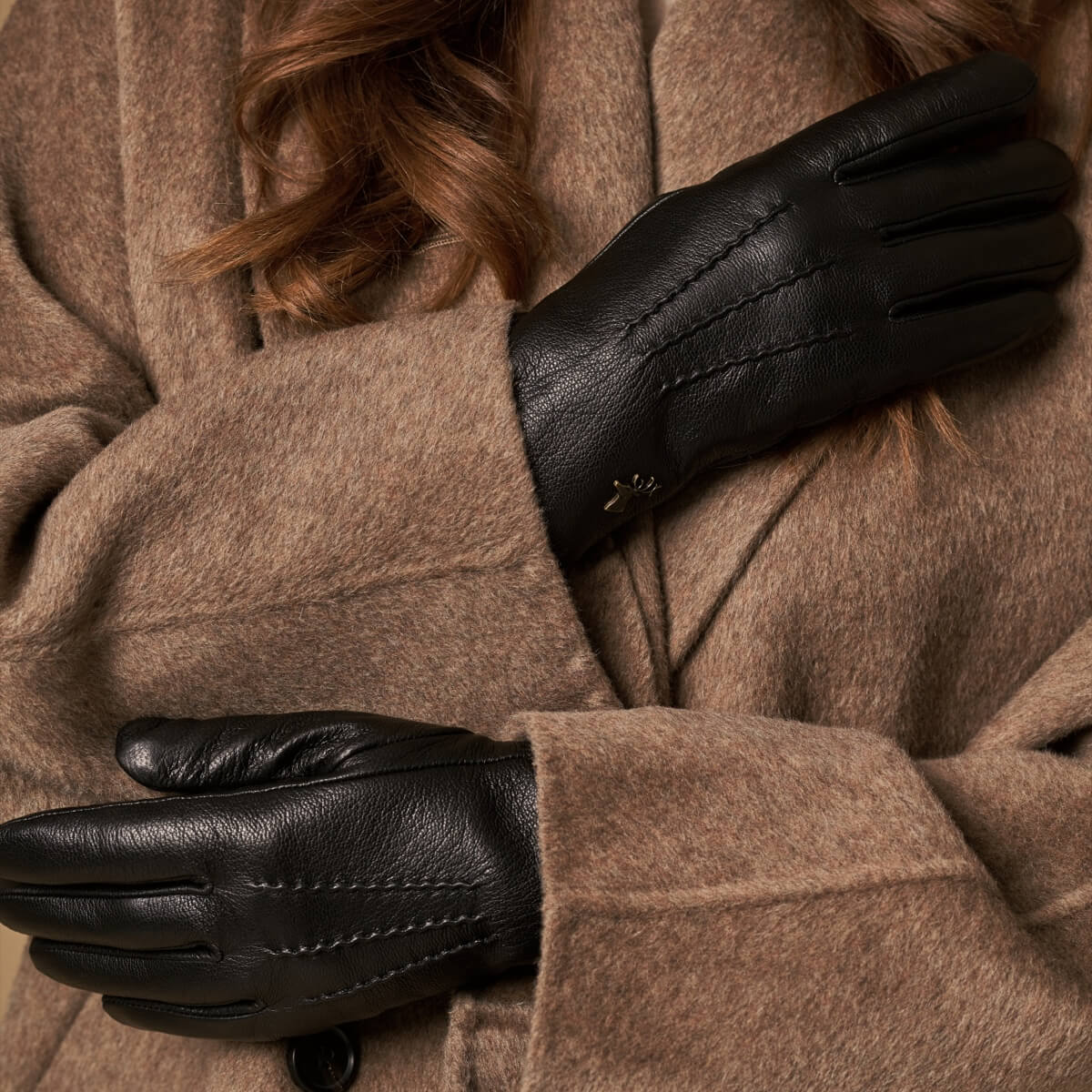 Alessandra (black) - goatskin leather gloves with lambswool lining & touchscreen feature - Schwartz & von Halen - EU - 7