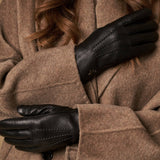 Alessandra (black) - goatskin leather gloves with lambswool lining & touchscreen feature - Schwartz & von Halen - EU - 7