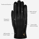 Alessandra (black) - goatskin leather gloves with lambswool lining & touchscreen feature - Schwartz & von Halen - EU - 14