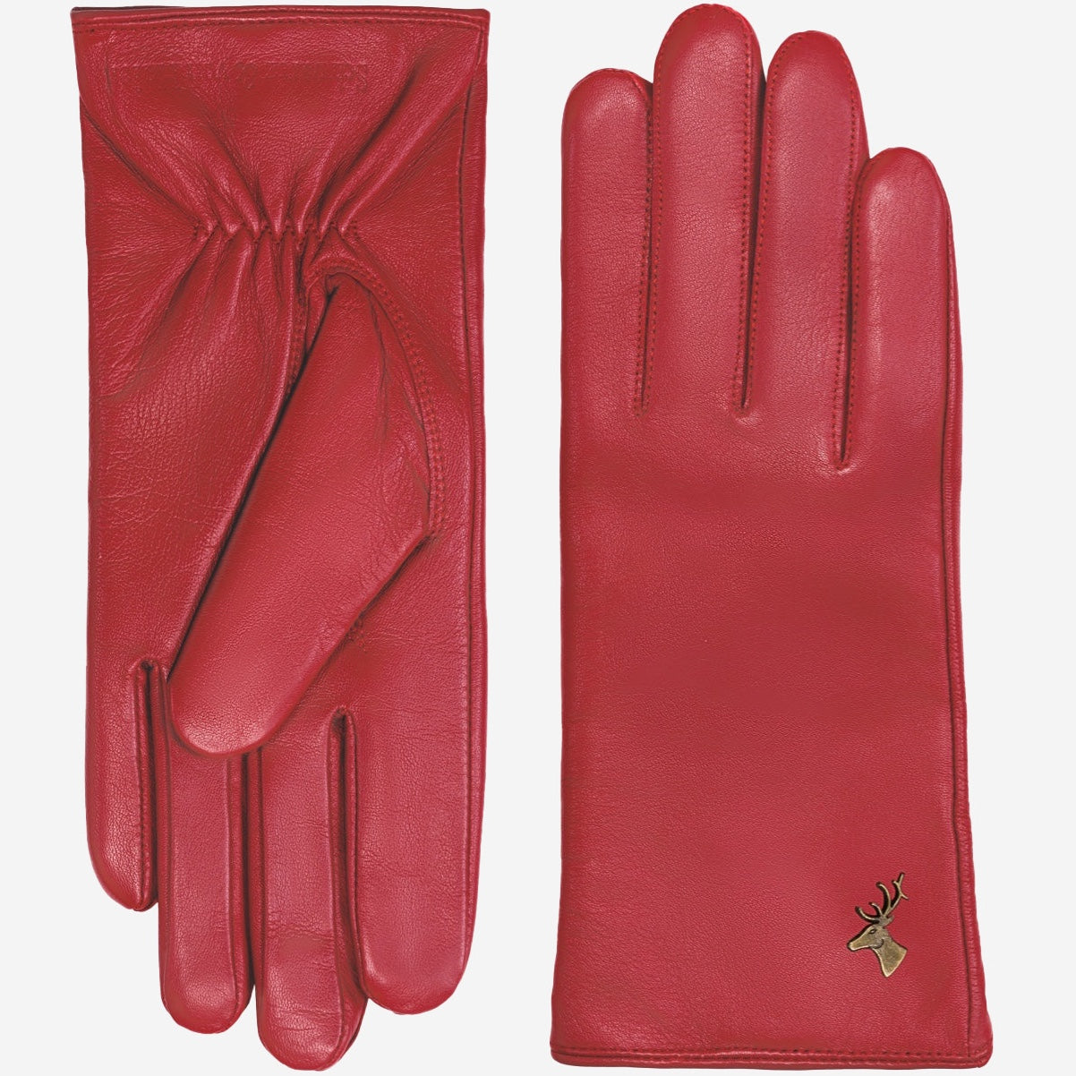 Ivy (red) – sheepskin leather gloves with wool/cashmere lining & touchscreen feature - Schwartz & von Halen - EU - 2