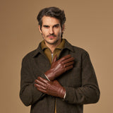 Columbus (brown) – luxurious deerskin (American deerskin) leather gloves with warm wool lining - Schwartz & von Halen - EU - 5