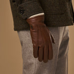 Columbus (brown) – luxurious deerskin (American deerskin) leather gloves with warm wool lining - Schwartz & von Halen - EU - 6
