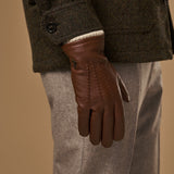 Columbus (brown) – luxurious deerskin (American deerskin) leather gloves with warm wool lining - Schwartz & von Halen - EU - 6