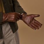 Columbus (brown) – luxurious deerskin (American deerskin) leather gloves with warm wool lining - Schwartz & von Halen - EU - 9