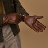Columbus (brown) – luxurious deerskin (American deerskin) leather gloves with warm wool lining - Schwartz & von Halen - EU - 9