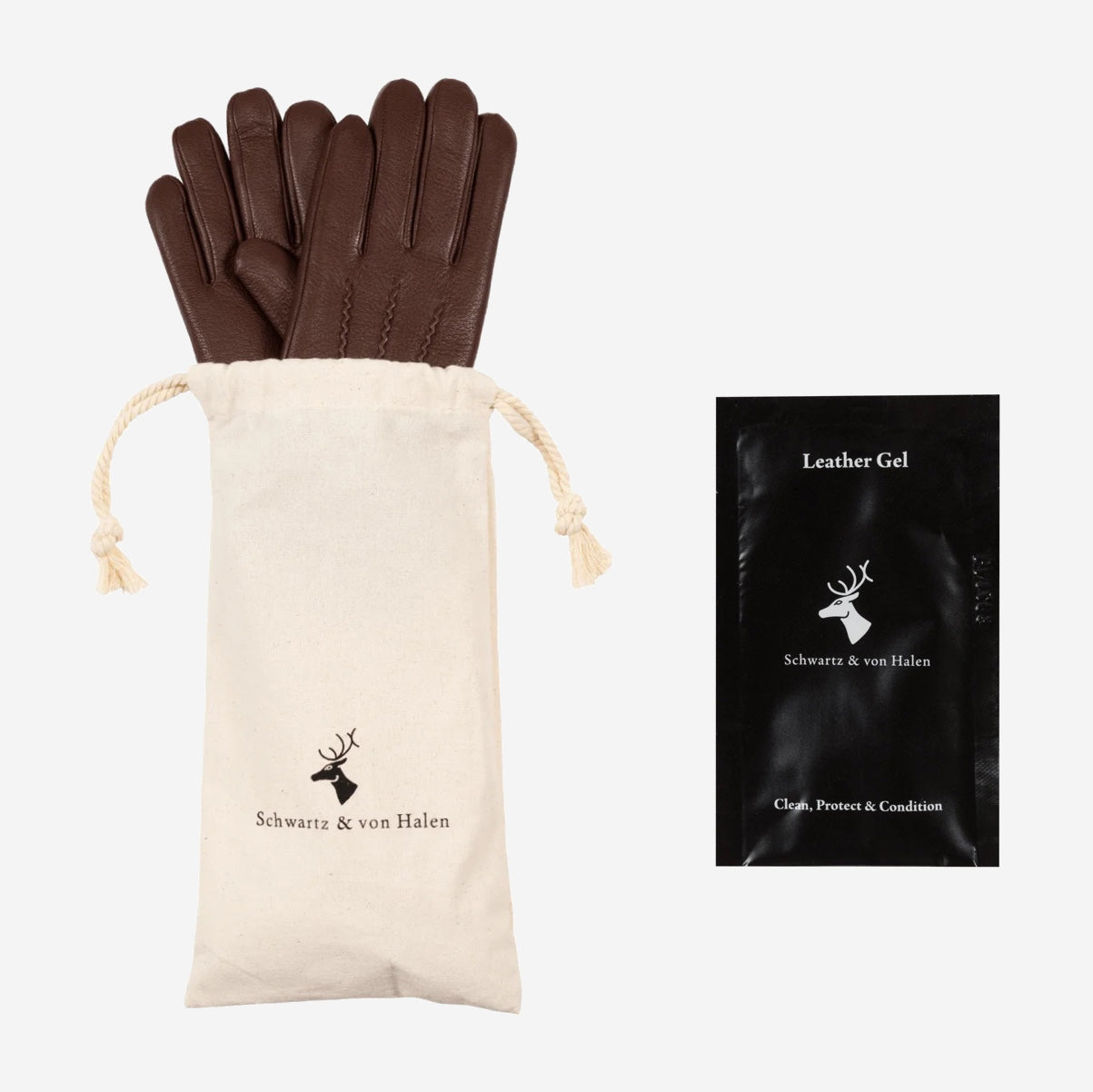 Free leather gel & luxury cotton pouch - Schwartz & von Halen - EU - 1