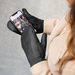 Eva Goatskin Mittens Black Women - Schwartz & von Halen® UK - Premium Leather Gloves - 6