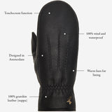 Eva Goatskin Mittens Black Women - Schwartz & von Halen® UK - Premium Leather Gloves - 15