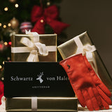 Stylish black gift box for gloves