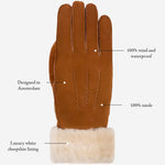 Giocante - suede leather gloves with luxurious sheep fur lining  - Schwartz & von Halen - EU - 12