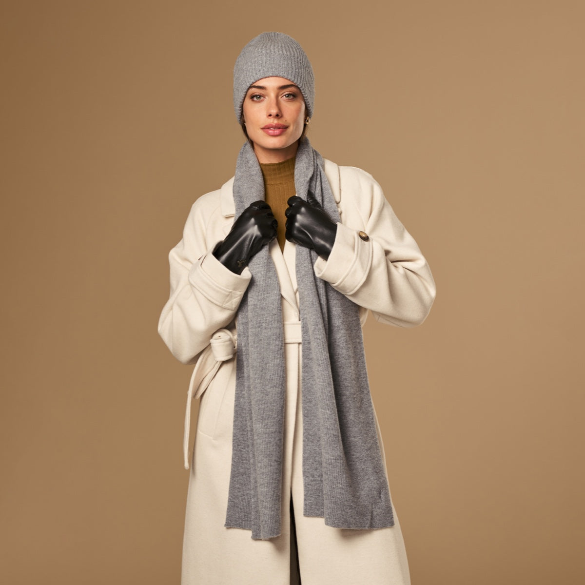 Charlie (grey) - premium scarf made of soft Merino wool (unisex) - Schwartz & von Halen - EU - 4
