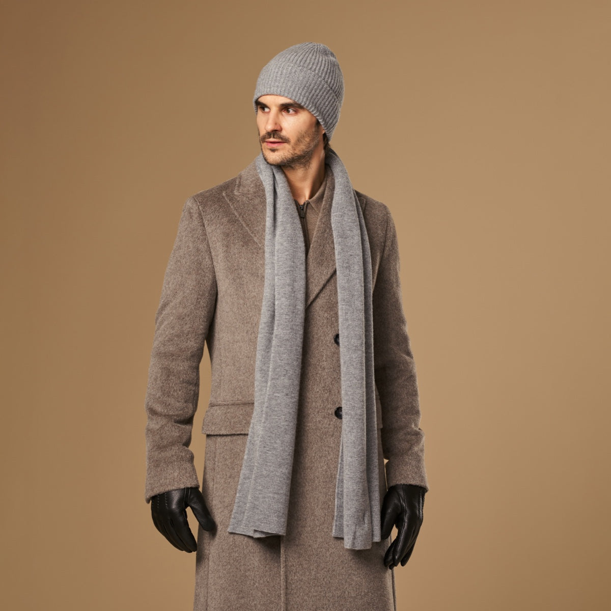 Charlie (grey) - premium scarf made of soft Merino wool (unisex) - Schwartz & von Halen - EU - 5
