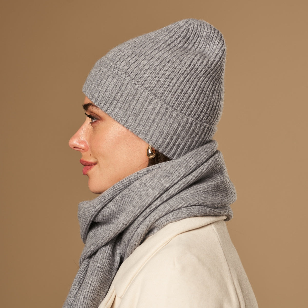 Charlie (grey) - premium scarf made of soft Merino wool (unisex) - Schwartz & von Halen - EU - 8