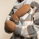 Hailey (camel) - suede goatskin mittens with luxurious sheep fur lining - Schwartz & von Halen - EU - 7