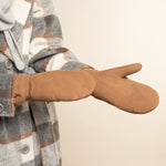 Hailey (camel) - suede goatskin mittens with luxurious sheep fur lining - Schwartz & von Halen - EU -  9