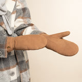 Hailey (camel) - suede goatskin mittens with luxurious sheep fur lining - Schwartz & von Halen - EU -  9