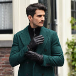 Harvey (black) - goatskin leather gloves with luxurious wool lining & touchscreen feature - Schwartz & von Halen - EU - 6