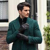 Harvey (black) - goatskin leather gloves with luxurious wool lining & touchscreen feature - Schwartz & von Halen - EU - 6