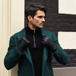 Harvey (black) - goatskin leather gloves with luxurious wool lining & touchscreen feature - Schwartz & von Halen - EU - 11