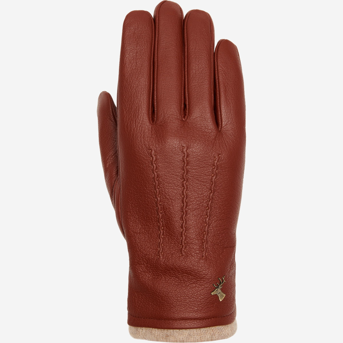 Harvey (cognac) - goatskin leather gloves with luxurious wool lining & touchscreen feature - Schwartz & von Halen - EU - 1