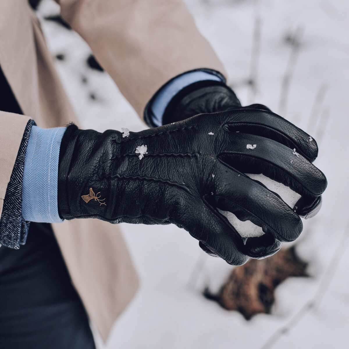 Harvey (black) - goatskin leather gloves with luxurious wool lining & touchscreen feature - Schwartz & von Halen - EU - 10