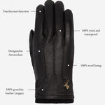 Harvey (black) - goatskin leather gloves with luxurious wool lining & touchscreen feature - Schwartz & von Halen - EU - 12