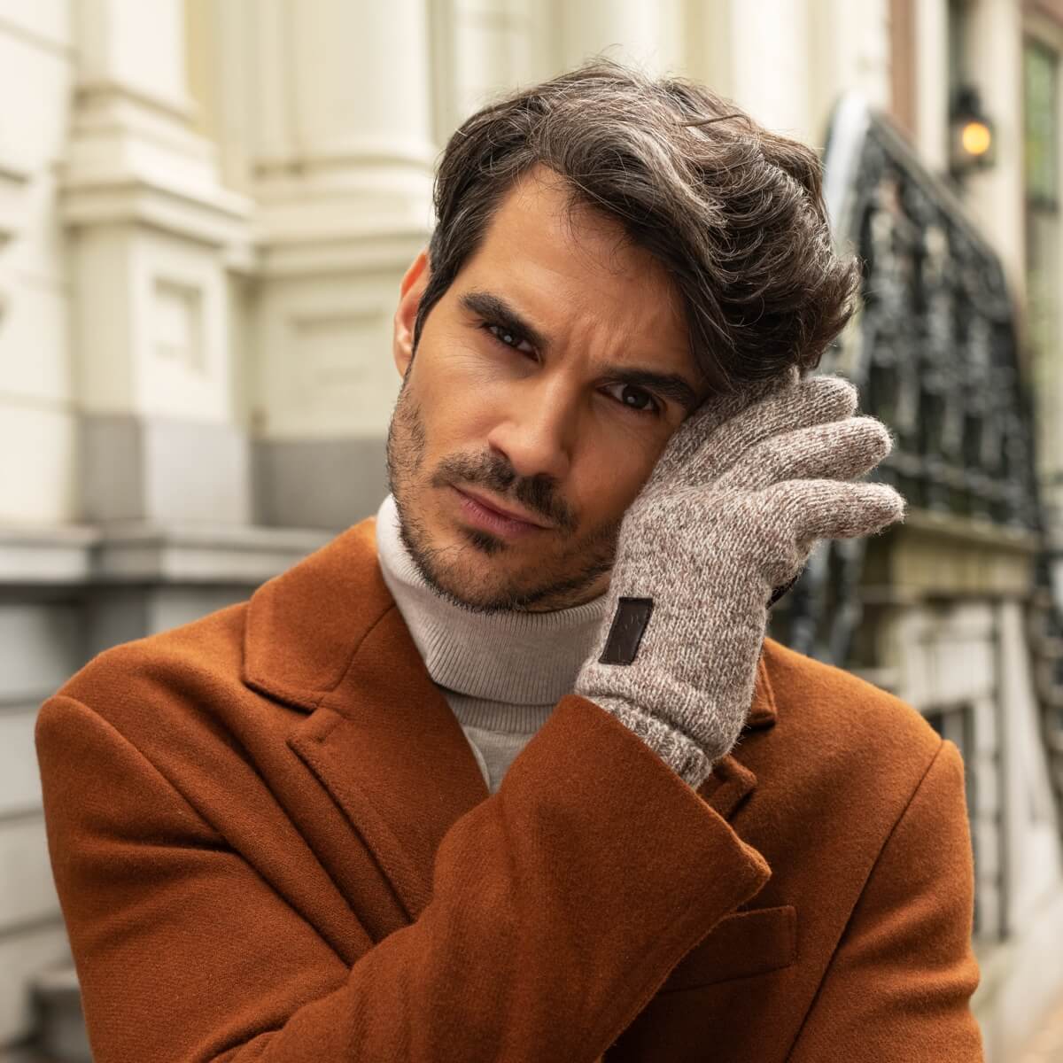 Hudson (light grey) - knitted gloves from Shetland wool with warm fleece lining - Schwartz & von Halen - EU - 5