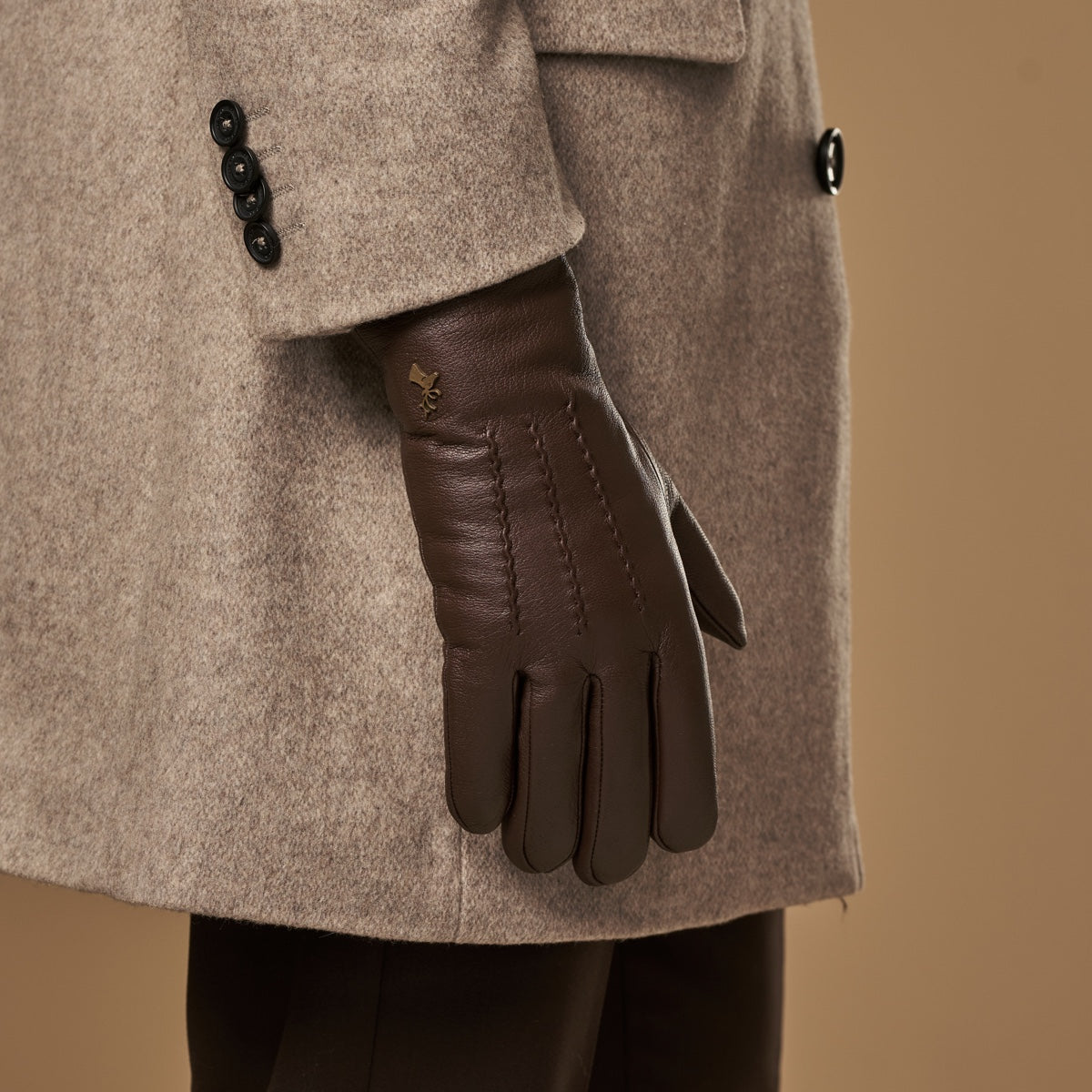 Hunter (brown) – goatskin gloves with lambswool lining & touchscreen feature - Schwartz & von Halen - EU - 7