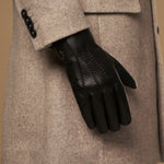 Hunter (black) – goatskin leather gloves with lambswool lining & touchscreen feature - Schwartz & von Halen - EU - 12