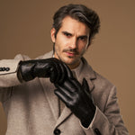 Hunter (black) – goatskin leather gloves with lambswool lining & touchscreen feature - Schwartz & von Halen - EU - 13