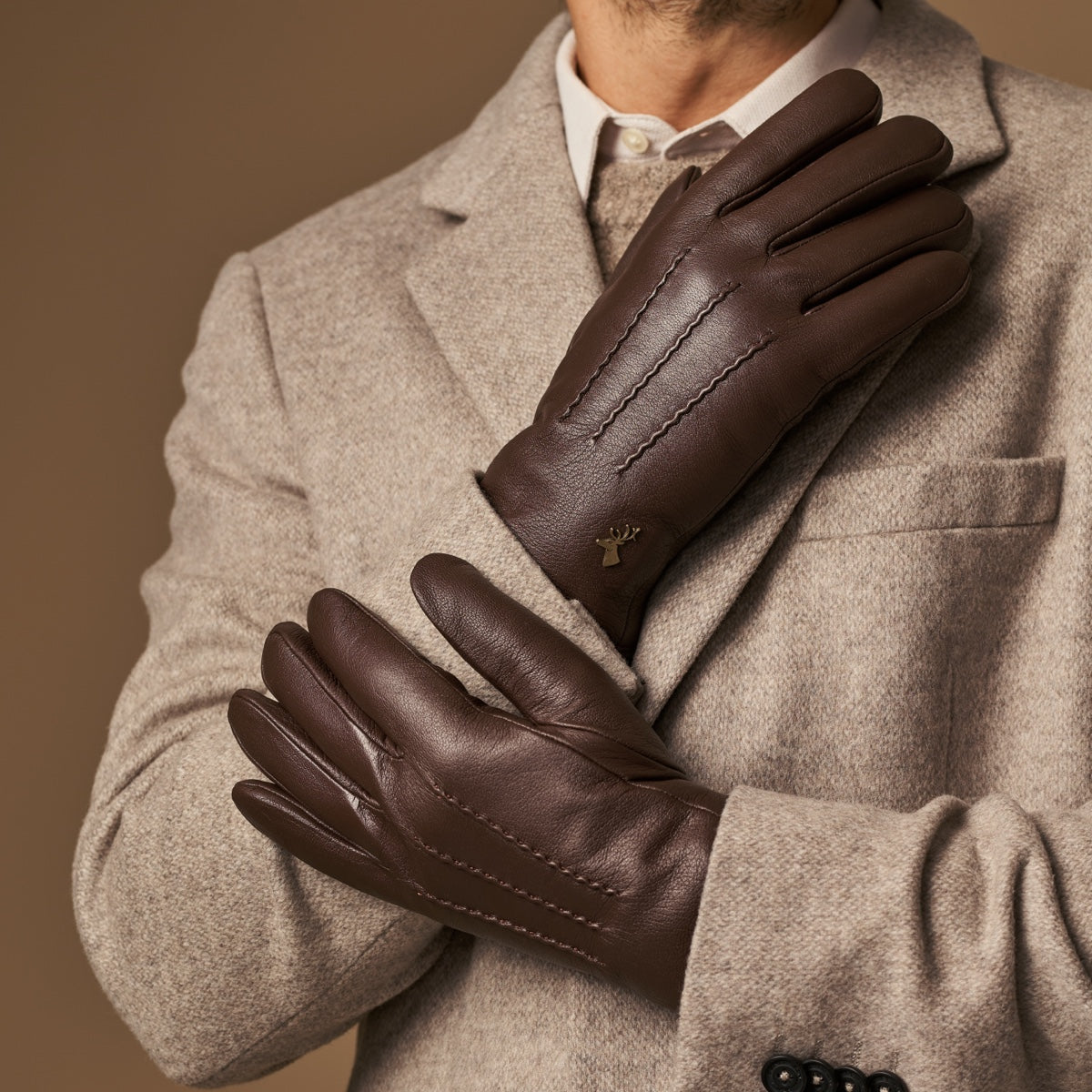 Hunter (brown) – goatskin gloves with lambswool lining & touchscreen feature - Schwartz & von Halen - EU - 8