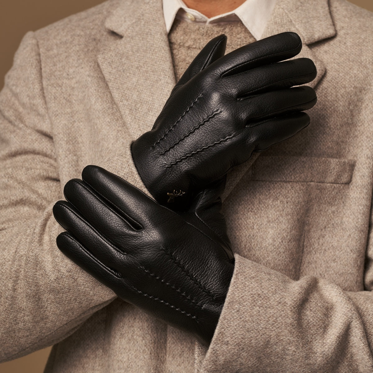 Hunter (black) – goatskin leather gloves with lambswool lining & touchscreen feature - Schwartz & von Halen - EU - 9