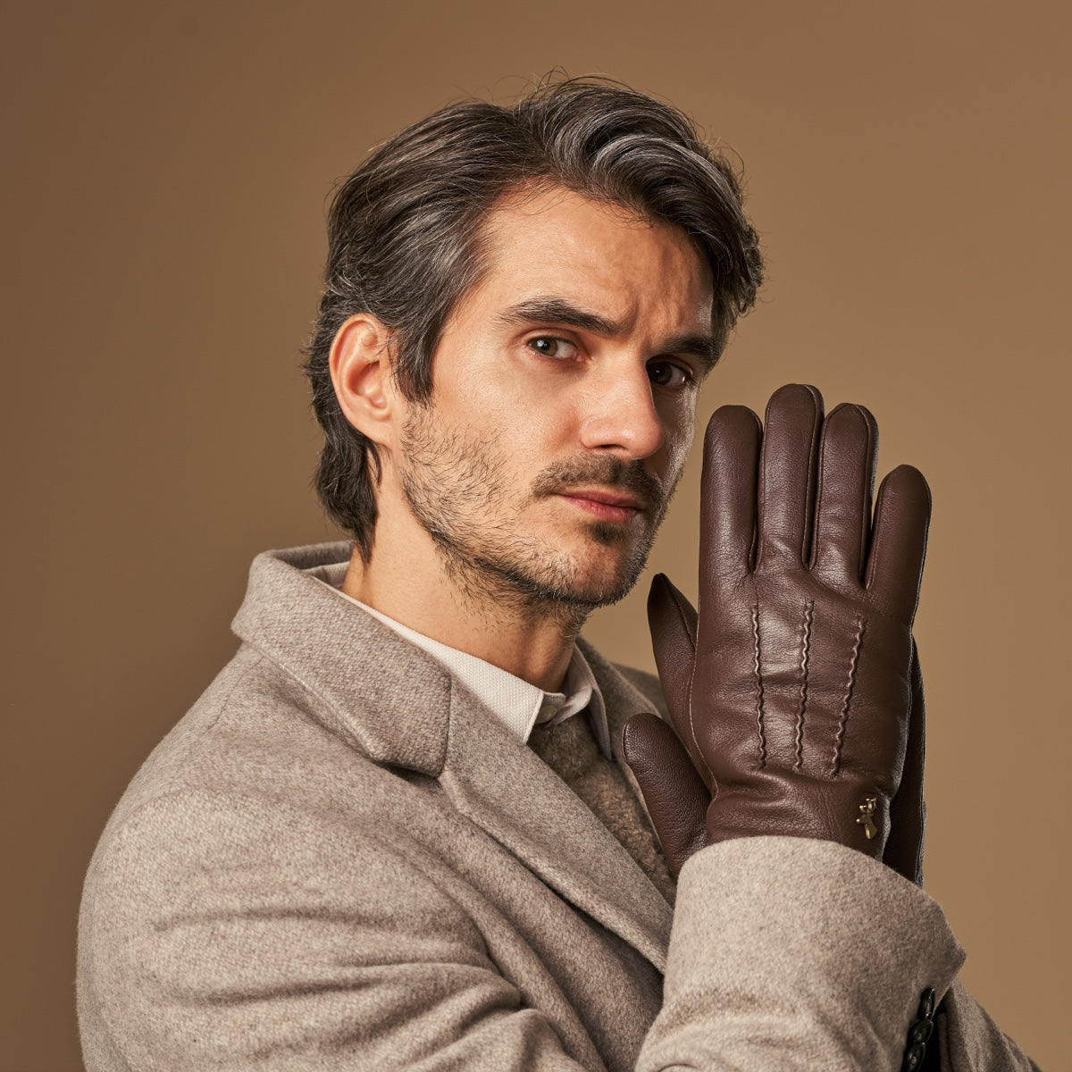 Hunter (brown) – goatskin gloves with lambswool lining & touchscreen feature - Schwartz & von Halen - EU - 9