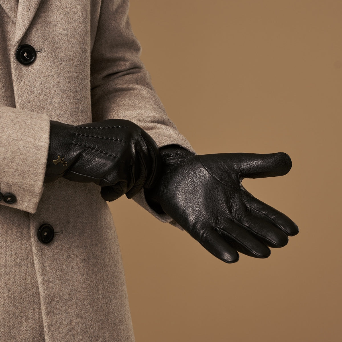 Hunter (black) – goatskin leather gloves with lambswool lining & touchscreen feature - Schwartz & von Halen - EU - 7