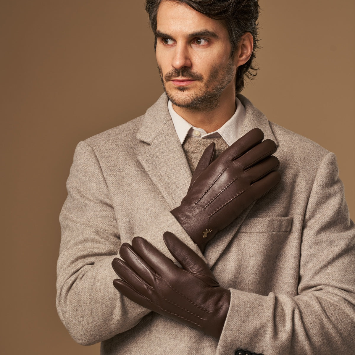 Hunter (brown) – goatskin gloves with lambswool lining & touchscreen feature - Schwartz & von Halen - EU - 10