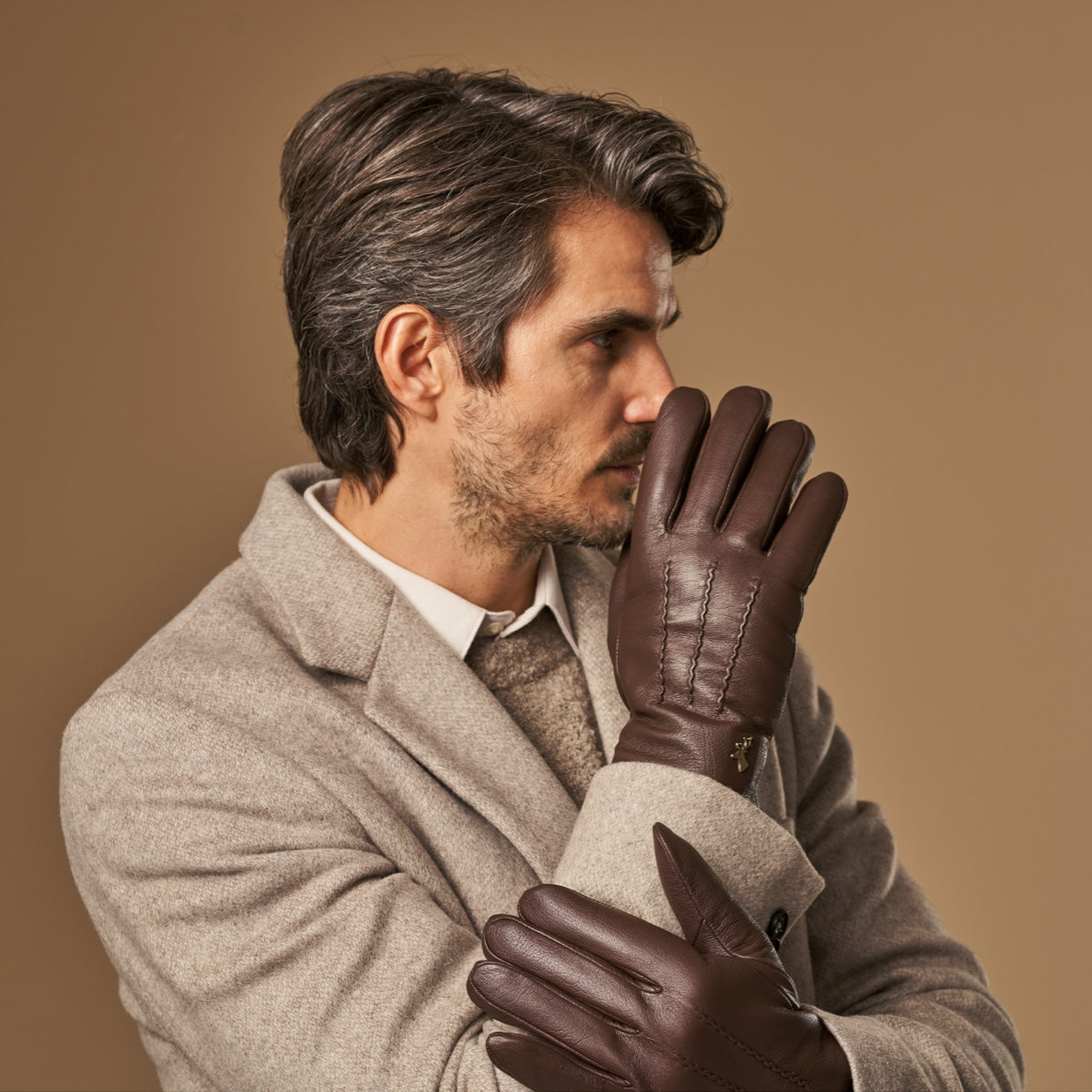 Hunter (brown) – goatskin gloves with lambswool lining & touchscreen feature - Schwartz & von Halen - EU - 12