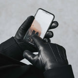Hunter (black) – goatskin leather gloves with lambswool lining & touchscreen feature - Schwartz & von Halen - EU - 5