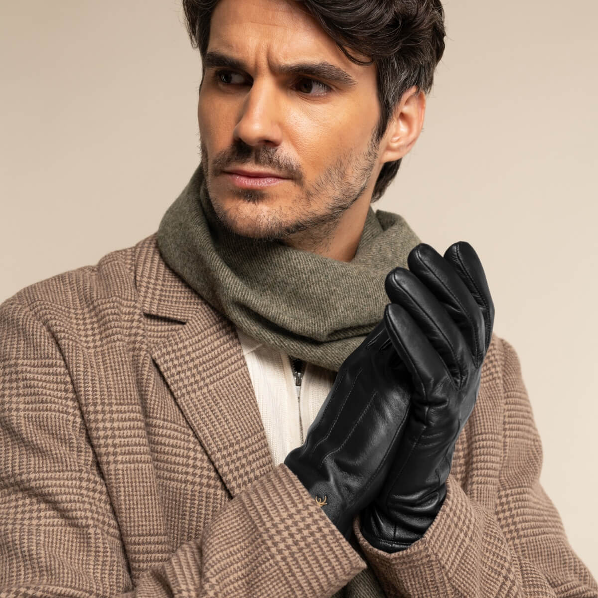 Jake (black) - sheepskin gloves with warm fleece lining & touchscreen feature - Schwartz & von Halen - EU - 6