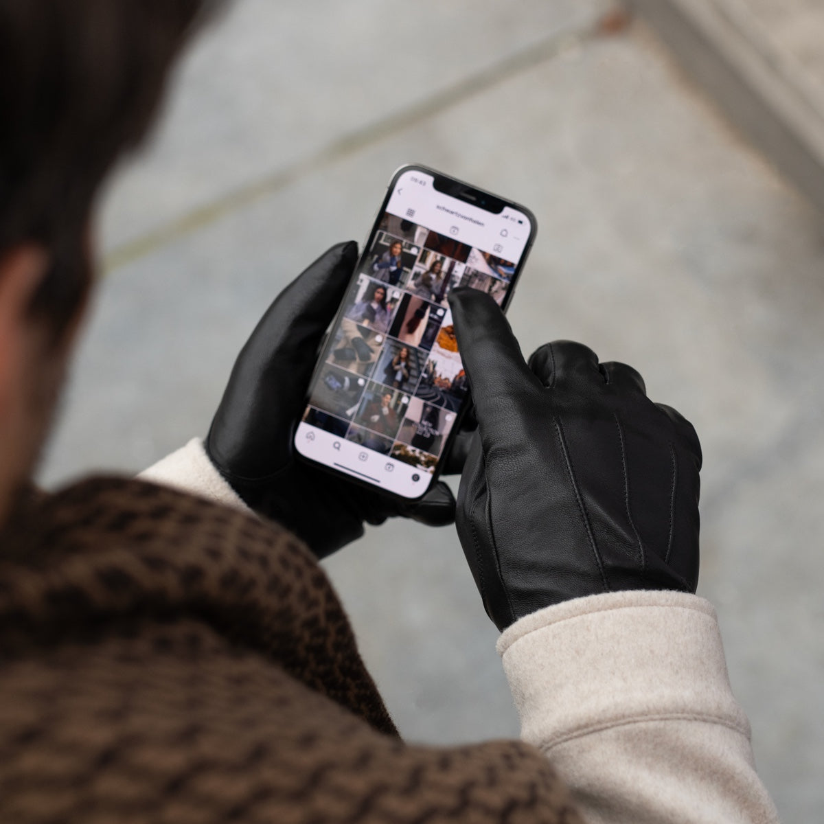 Jake (black) - sheepskin gloves with warm fleece lining & touchscreen feature - Schwartz & von Halen - EU - 5