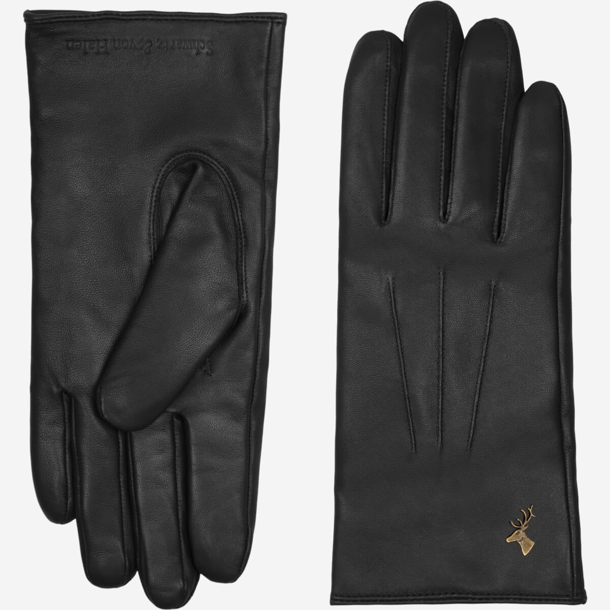 James (black) - classic sheepskin leather gloves with luxurious cashmere lining & touchscreen feature - Schwartz & von Halen - EU - 2