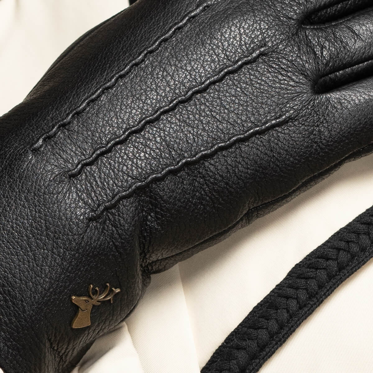 Julia (black) - goatskin leather gloves with luxury faux fur lining & touchscreen feature - Schwartz & von Halen - EU - 12