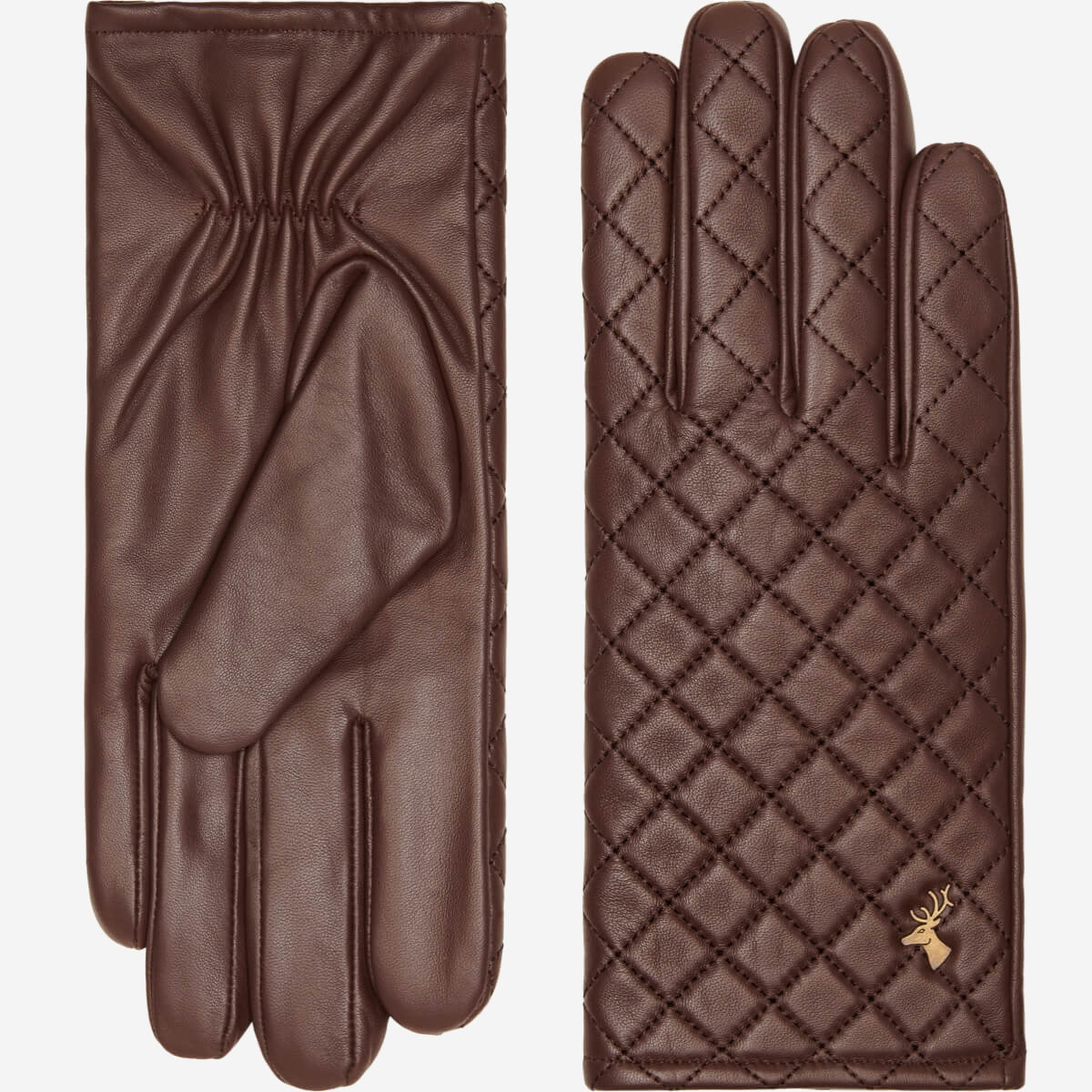 Kira (brown) - sheepskin leather gloves with wool/cashmere lining & touchscreen feature - Schwartz & von Halen - EU - 2