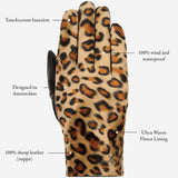 Leopard - sheep leather gloves with warm fleece lining & touchscreen feature - Schwartz & von Halen - EU - 14