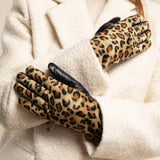 Leopard - sheep leather gloves with warm fleece lining & touchscreen feature - Schwartz & von Halen - EU - 8